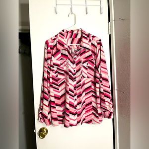 Spectacular Pink/Black Tones Blouse